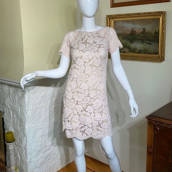 Vince Camuto Ballerina Pink Lace Sheath Dress - Picture 2 of 14